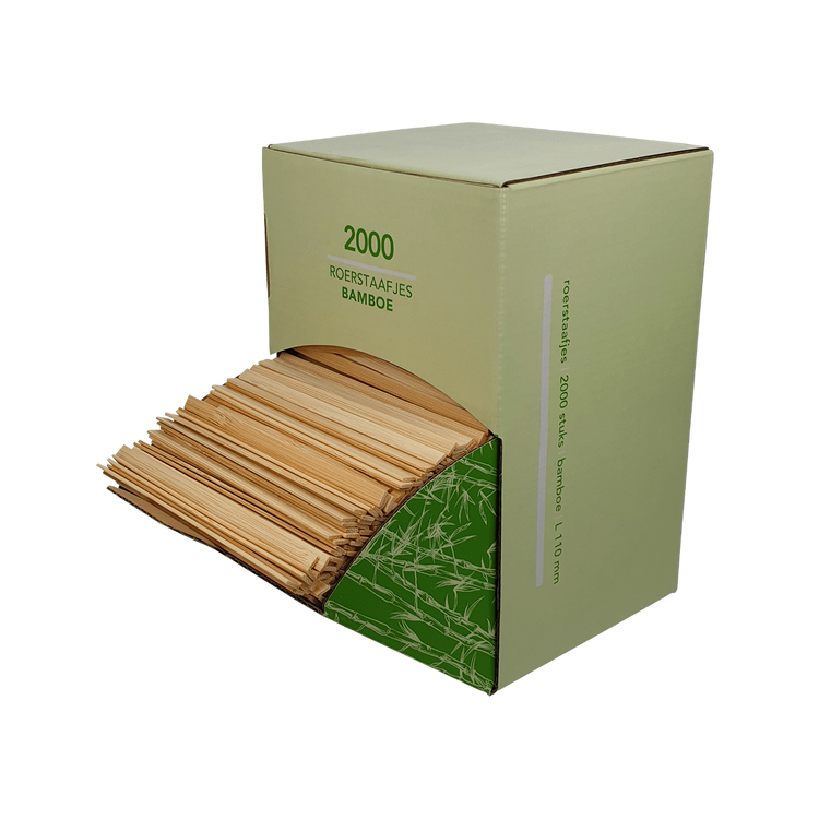 Roerstaafjes Bamboe - 11 cm - 4 x 2.000 stuks